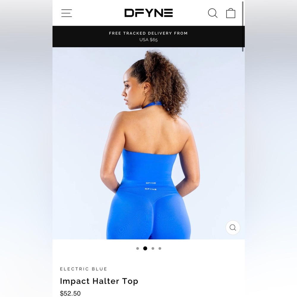 DFYNE Women's Blue Athletic Shorts and Top